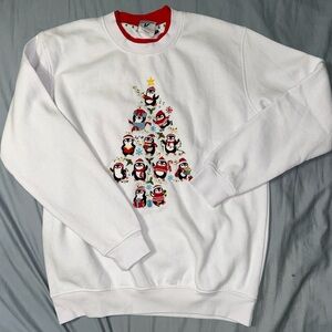Penguin Tree White Pullover Women’s Sweatshirt | Size M | Preowned |‎ LJ1